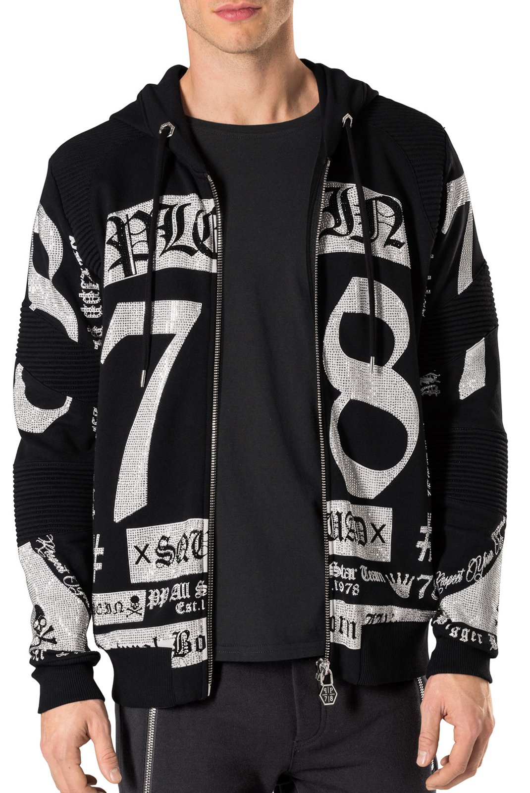 Veste noir avec capuche Philipp Plein - P17c Mjo0039