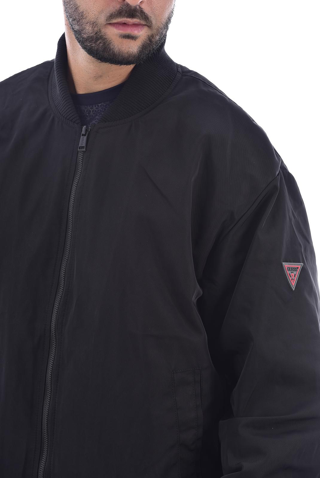 Manteau noir homme - Blouson regular fit Guess - M0bl60 - PRIX PROMO