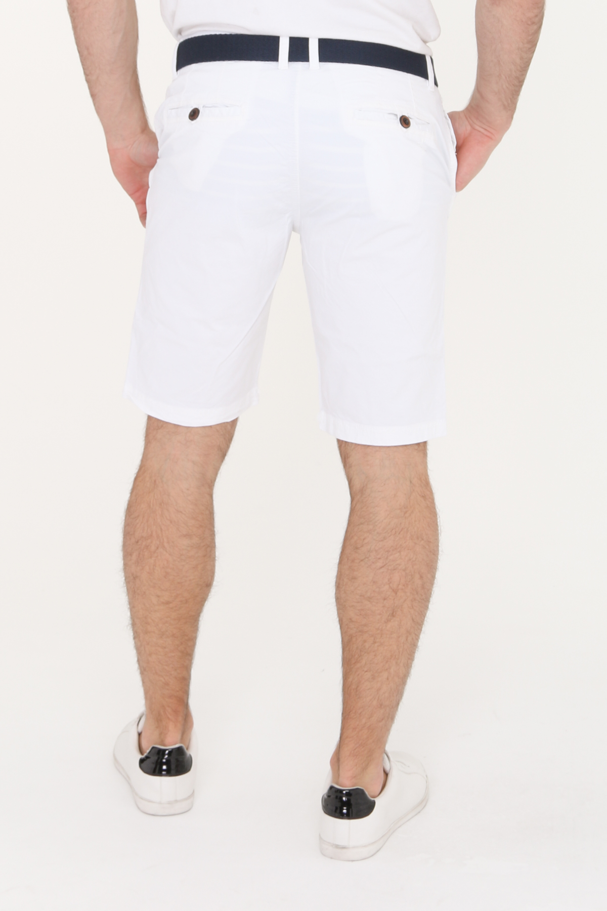 Bermuda Cargo homme blanc avec ceinture Kaygo- LPCH12