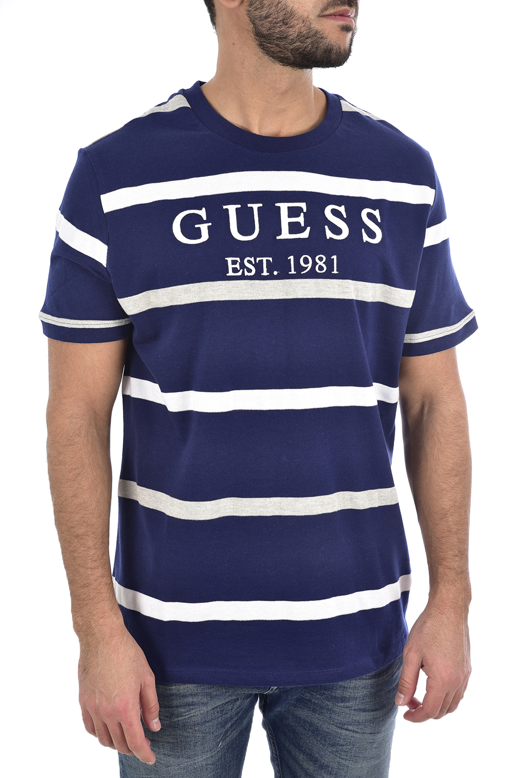 Buy Tee Shirt Guess Rayure Cheap Online
