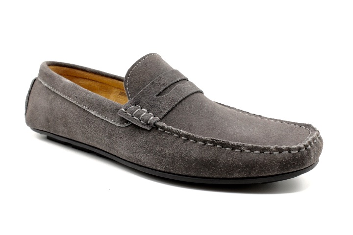 Mocassins gris en cuir - haute qualité pour homme