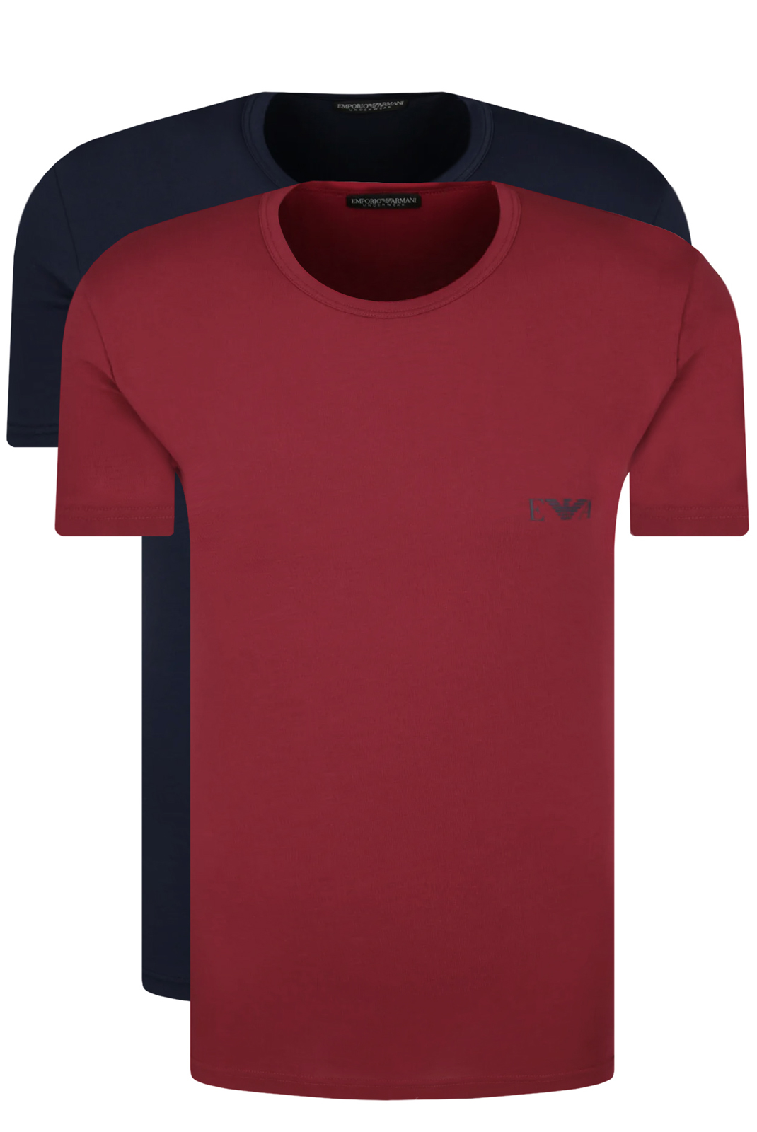 Coffret 2 Tee-shirts bleu & rouge pour homme Emporio Armani - 111670