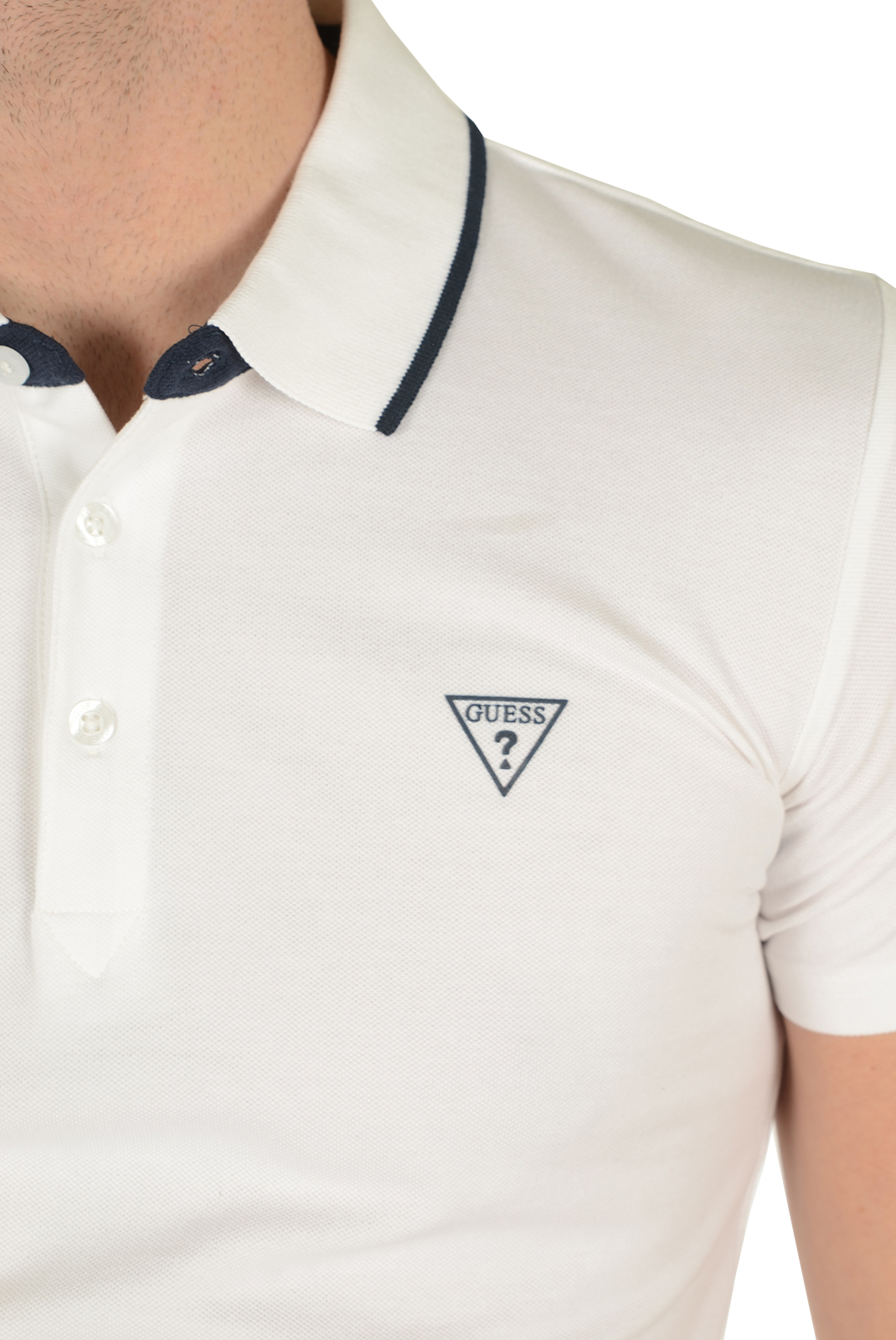 Polo blanc Homme - Guess M72p60