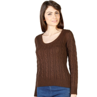 VON FURSTENBERG PULL ART_B MARRON A COL ROND FEMME