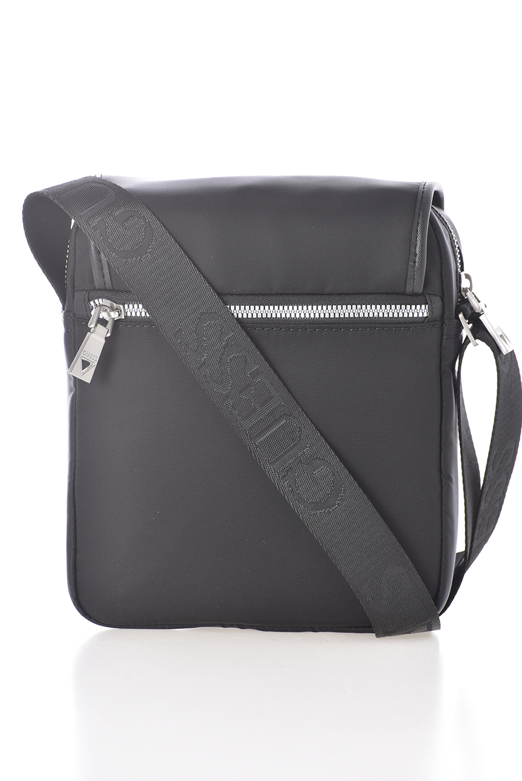Sacoche Noir Multipoches À Logo Guess Jeans