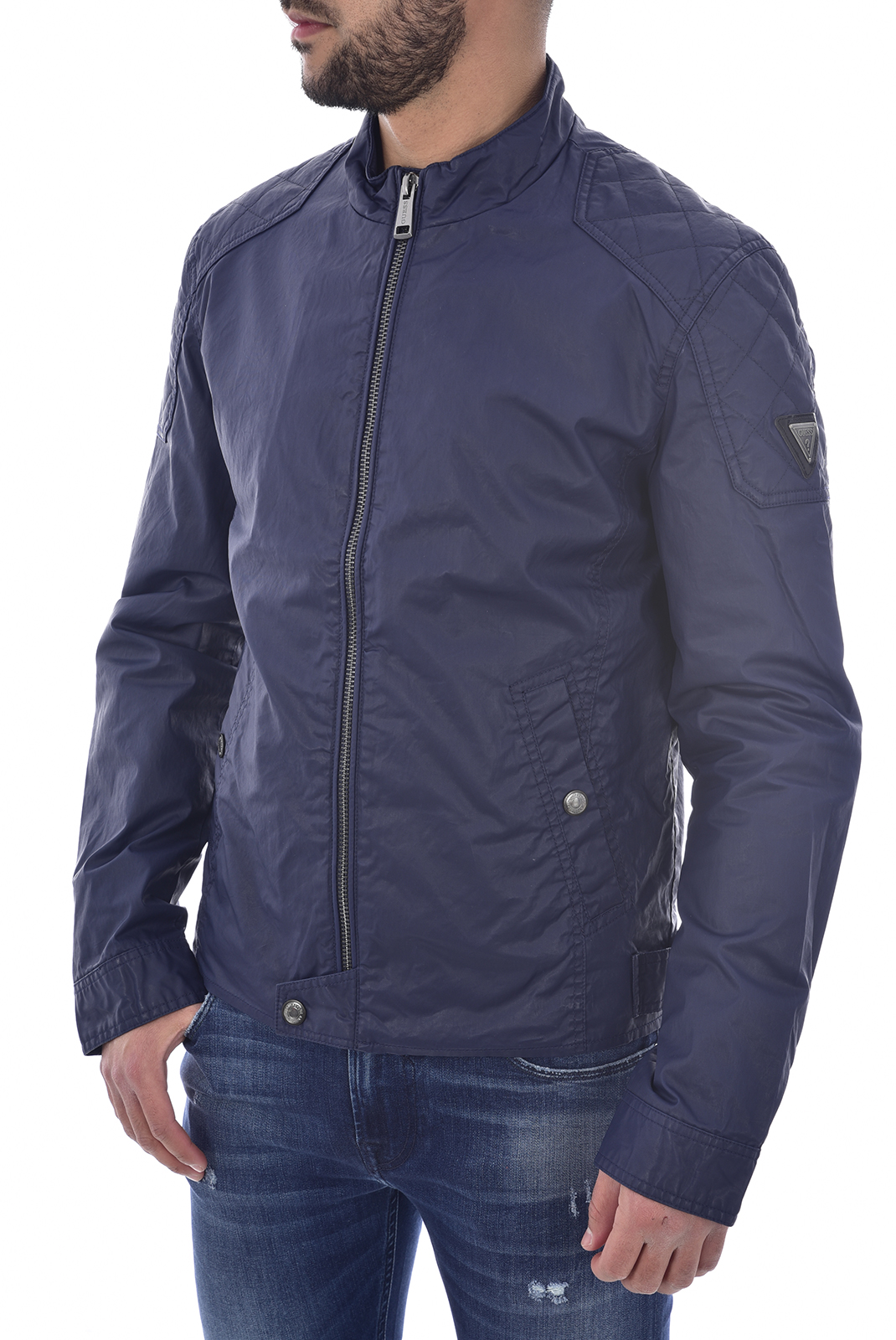 Veste bleu effet enduit homme - Guess M92l19