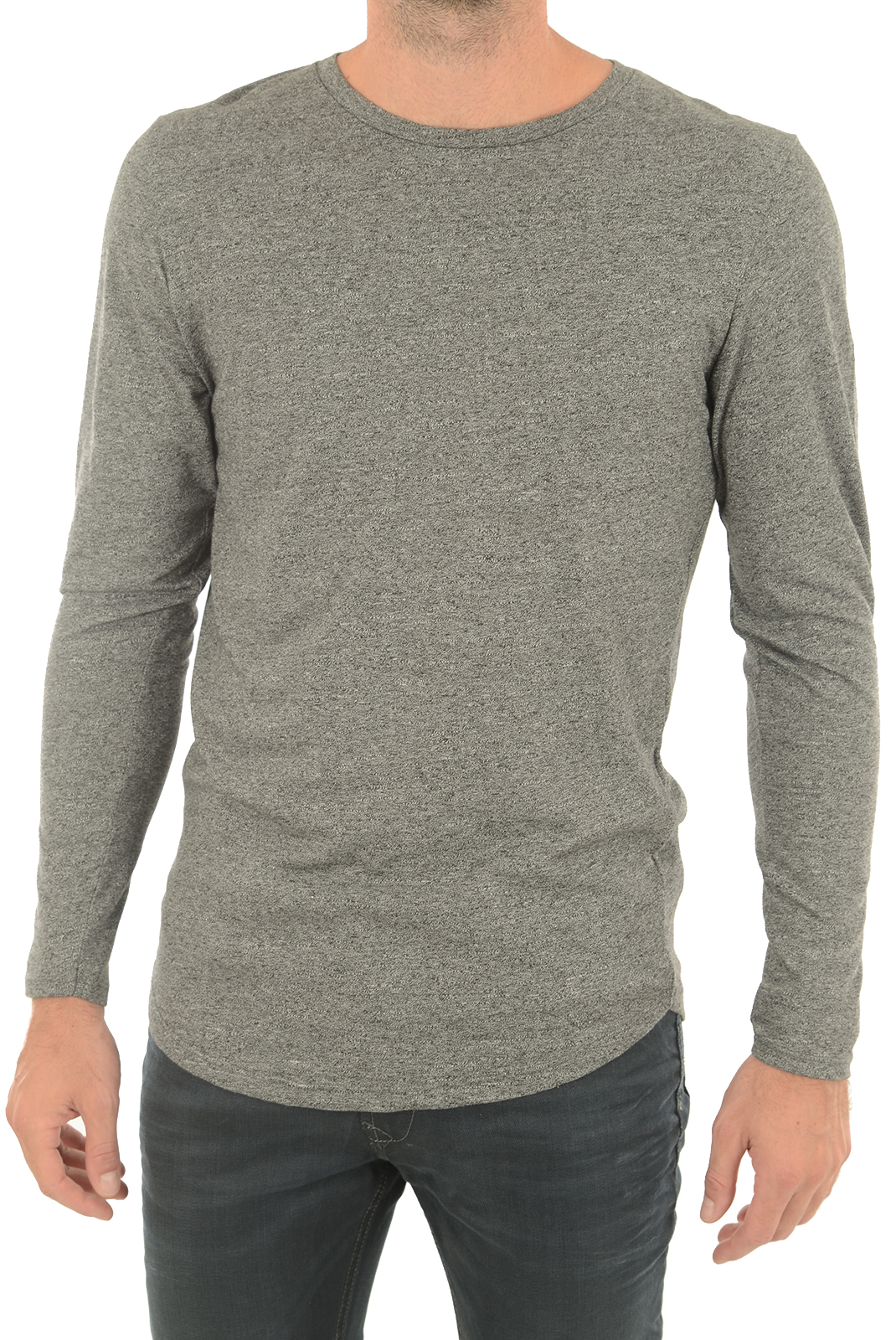 Tee-shirt gris manches longues homme Jack And Jones - Logan 