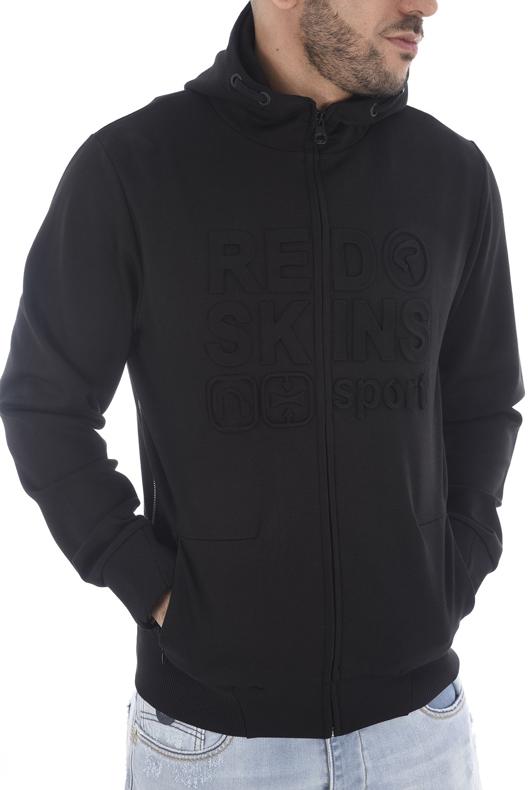 Redskins Sweat Noir À Capuche Zippé Sider Staples