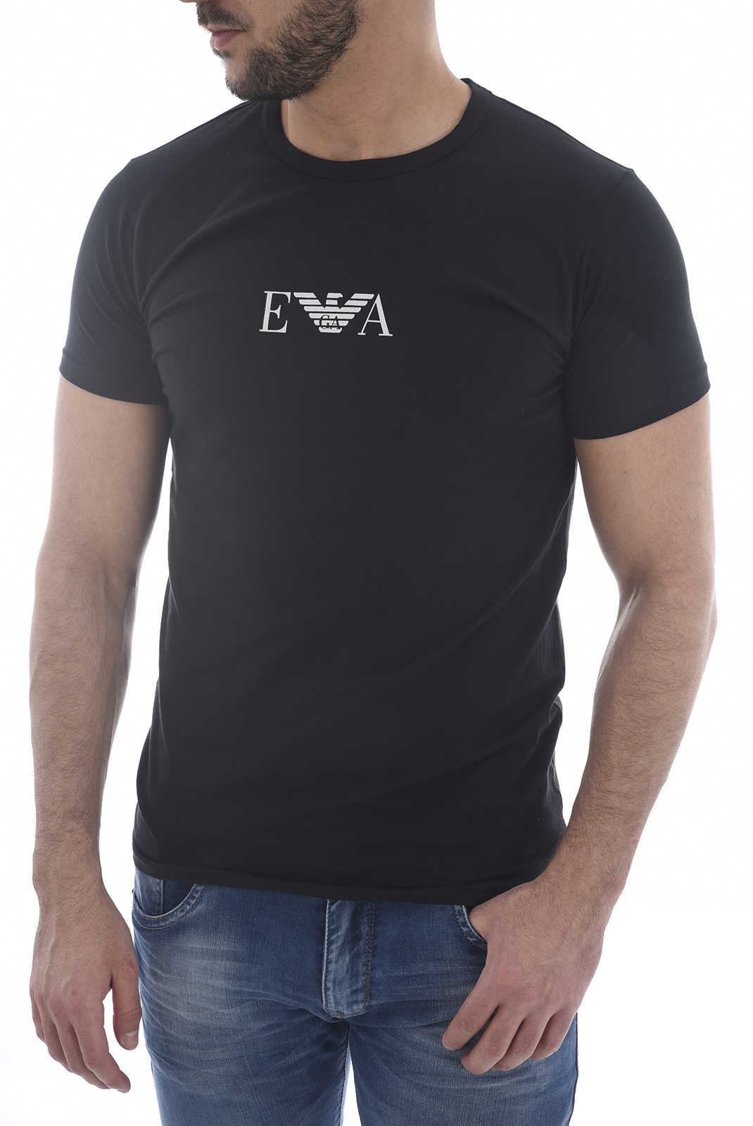 Emporio Armani Tee-shirt Noir À Manches Courtes 111267 Cc715 