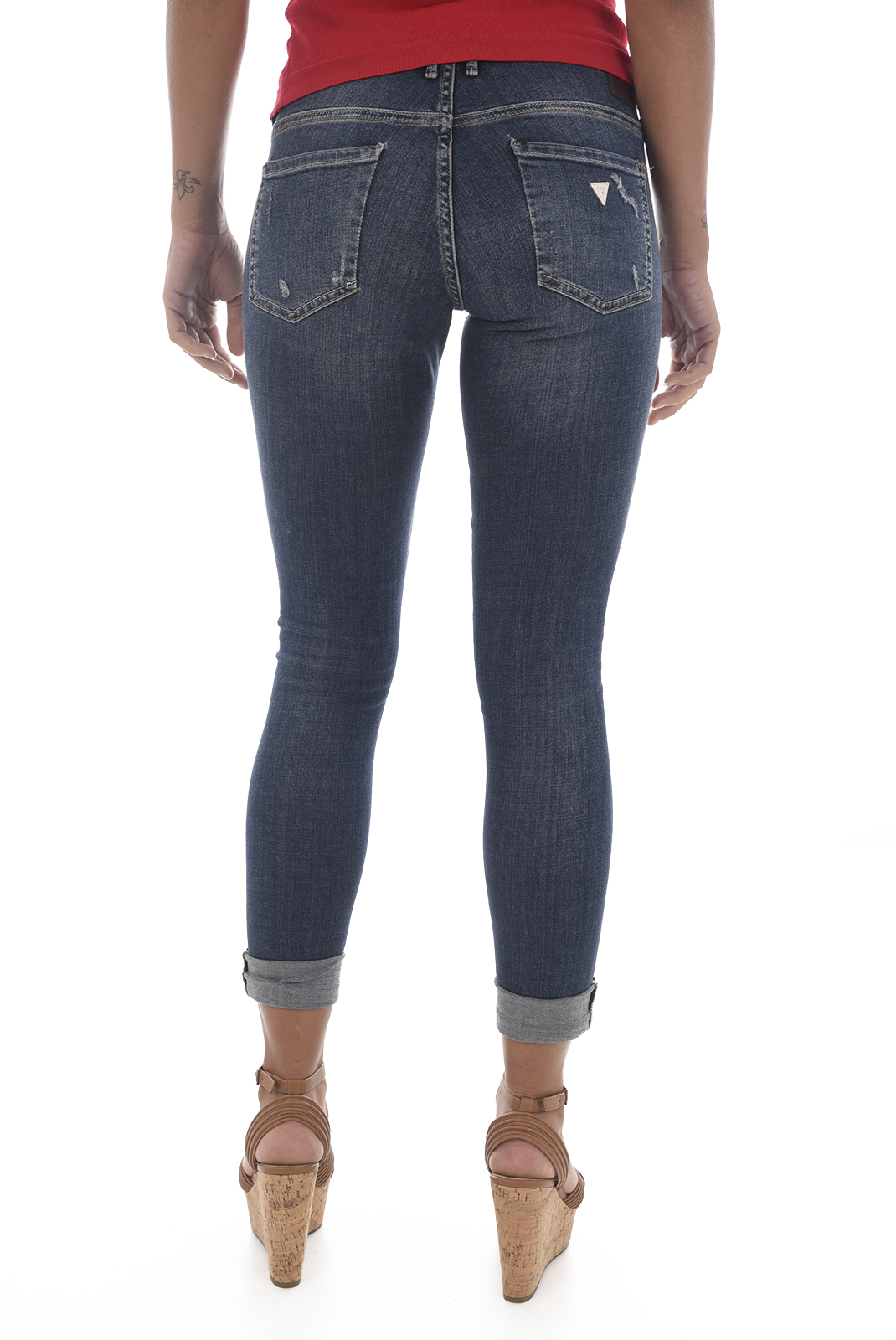Jean bleu stretch taille basse femme - Guess W81a27 PRIX PROMO
