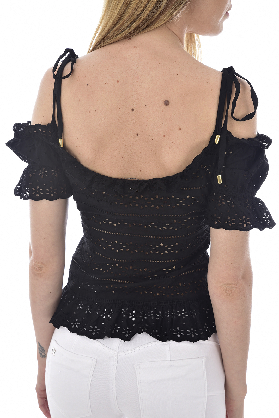 Corset noir avec broderie anglaise femme - Guess W92h0c