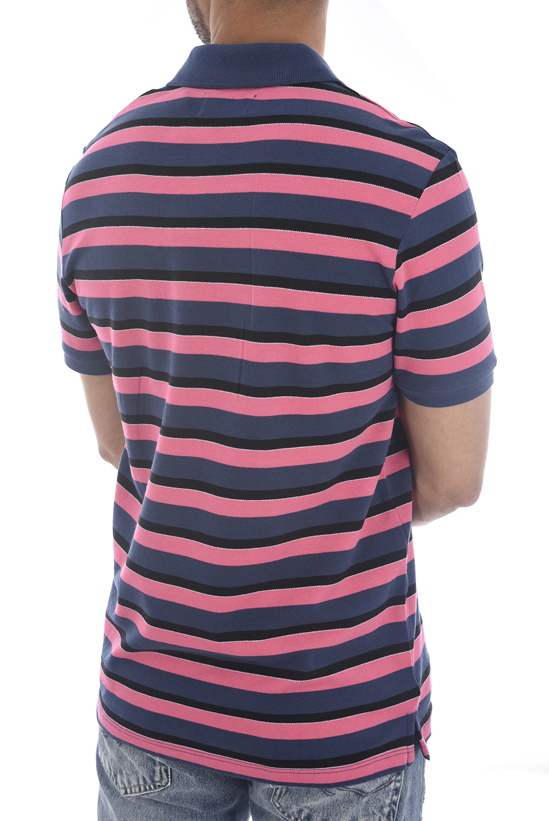 Polo bleu à rayures - Jack & Jones Stripe