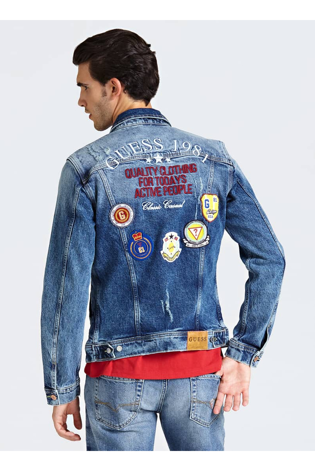 Veste en jean pour homme bleu denim Guess - M92n14 