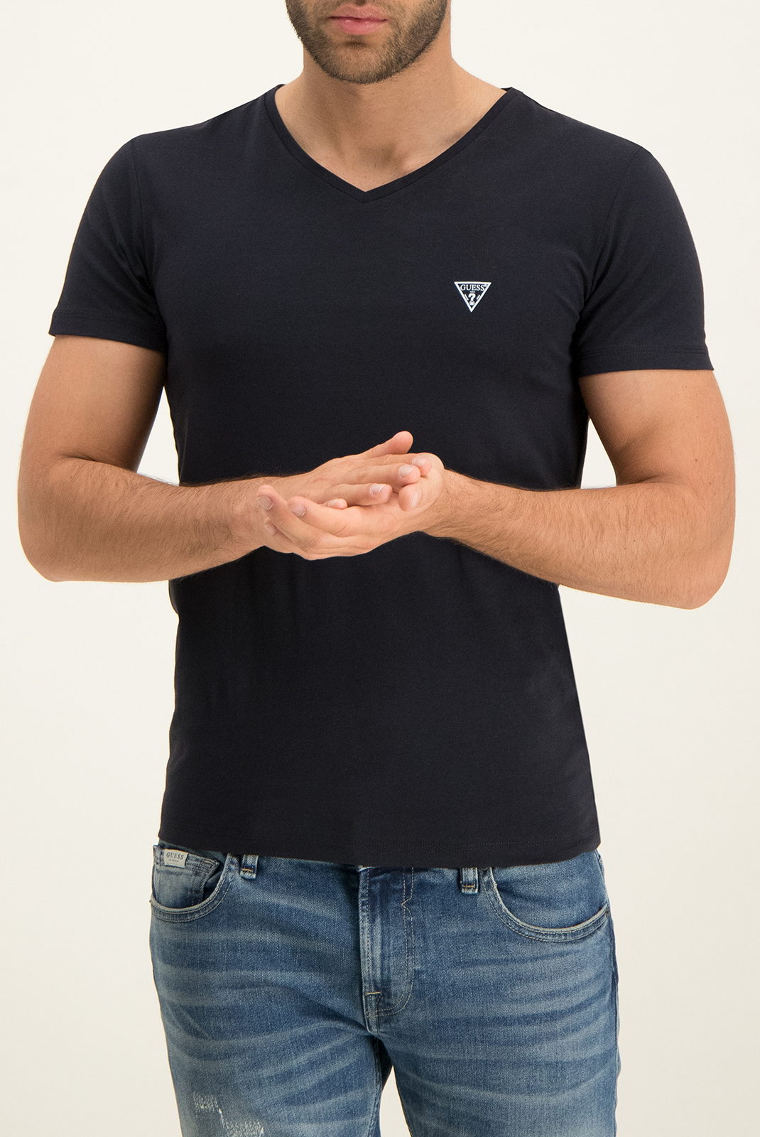 Guess Lot De 2 Tee-shirts Noir Slim Fit U97g03 