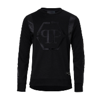 Pull noir pour homme - Philipp Plein Mjo0229 Star Of - PRIX FOU