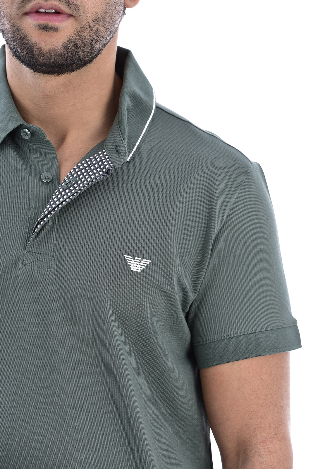 Emporio Armani Polo Vert Cintré À Manches Courtes 211804 0p461