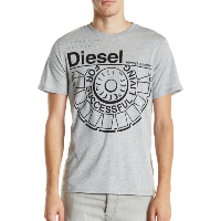 Tee-shirt gris coton manches Courtes Diesel homme - Ballock