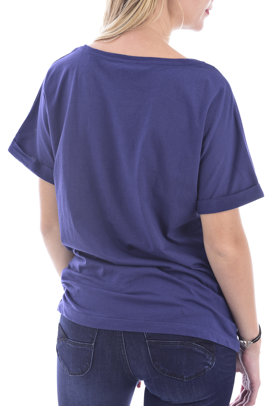 Tee-shirt bleu à manches courtes femme Emporio Armani - 164340