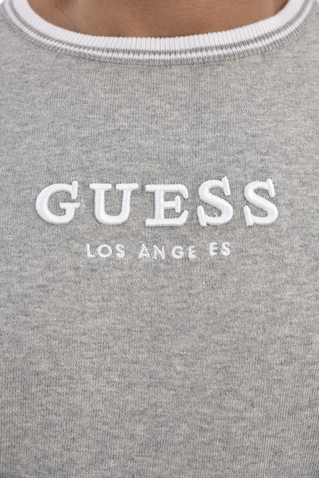 Guess Pull Gris Aaron Col En Arrondi M0gr07