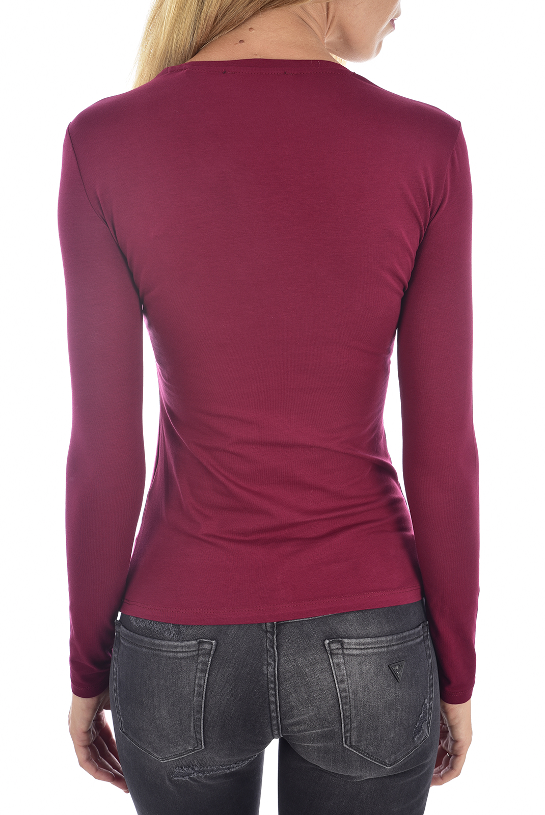 Tee-shirt rouge femme à manches longues Guess - W94i95