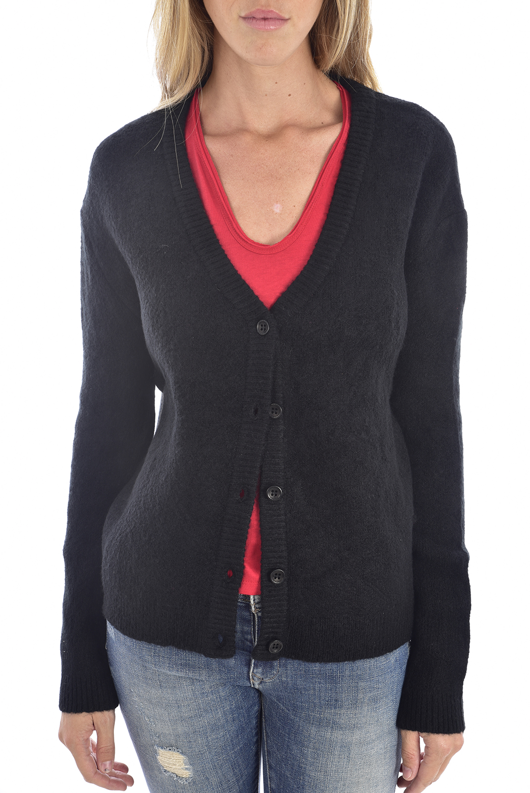 Gilet noir chaud d'hiver - dos brodé pour femme - Guess O94r04z1u30