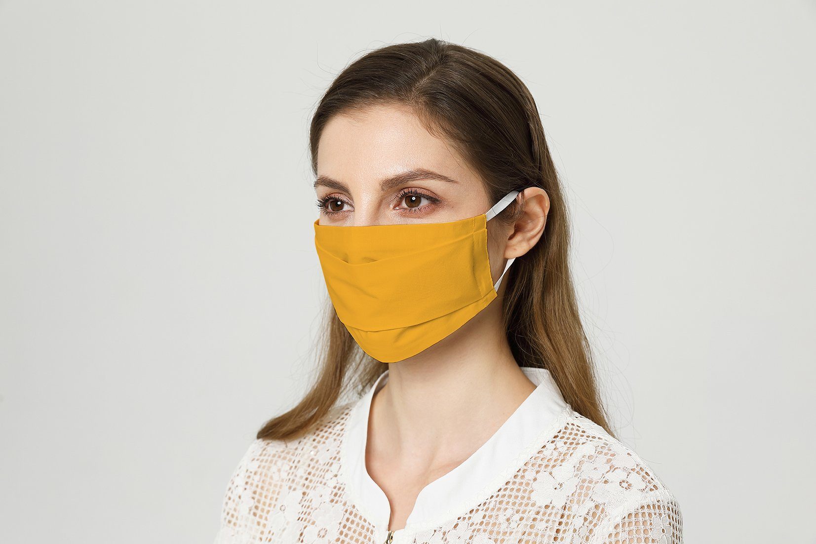 &#127467;&#127479; Masque Barrière Tissu - Lavable Jaune Norme Afnor France 