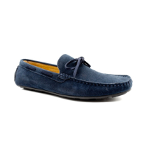 Mocassins bleu daim cuir intégrale pour homme