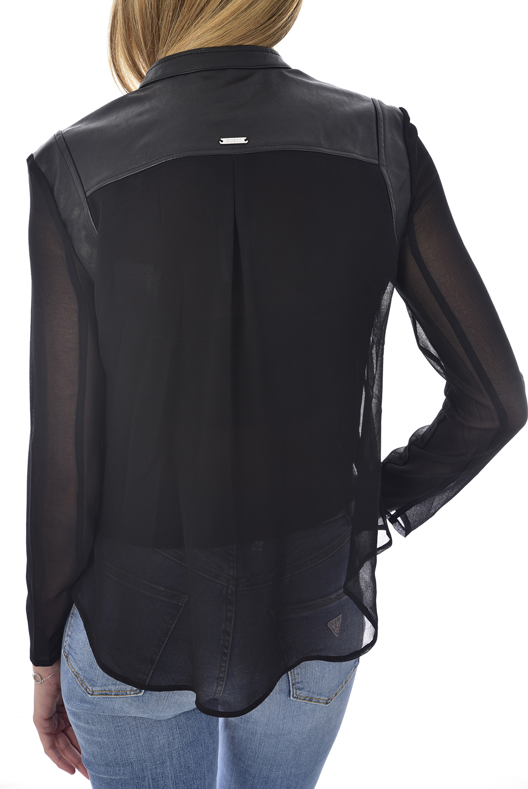 Perfecto bimatière noir femme - Guess W92l79 - PRIX PROMO
