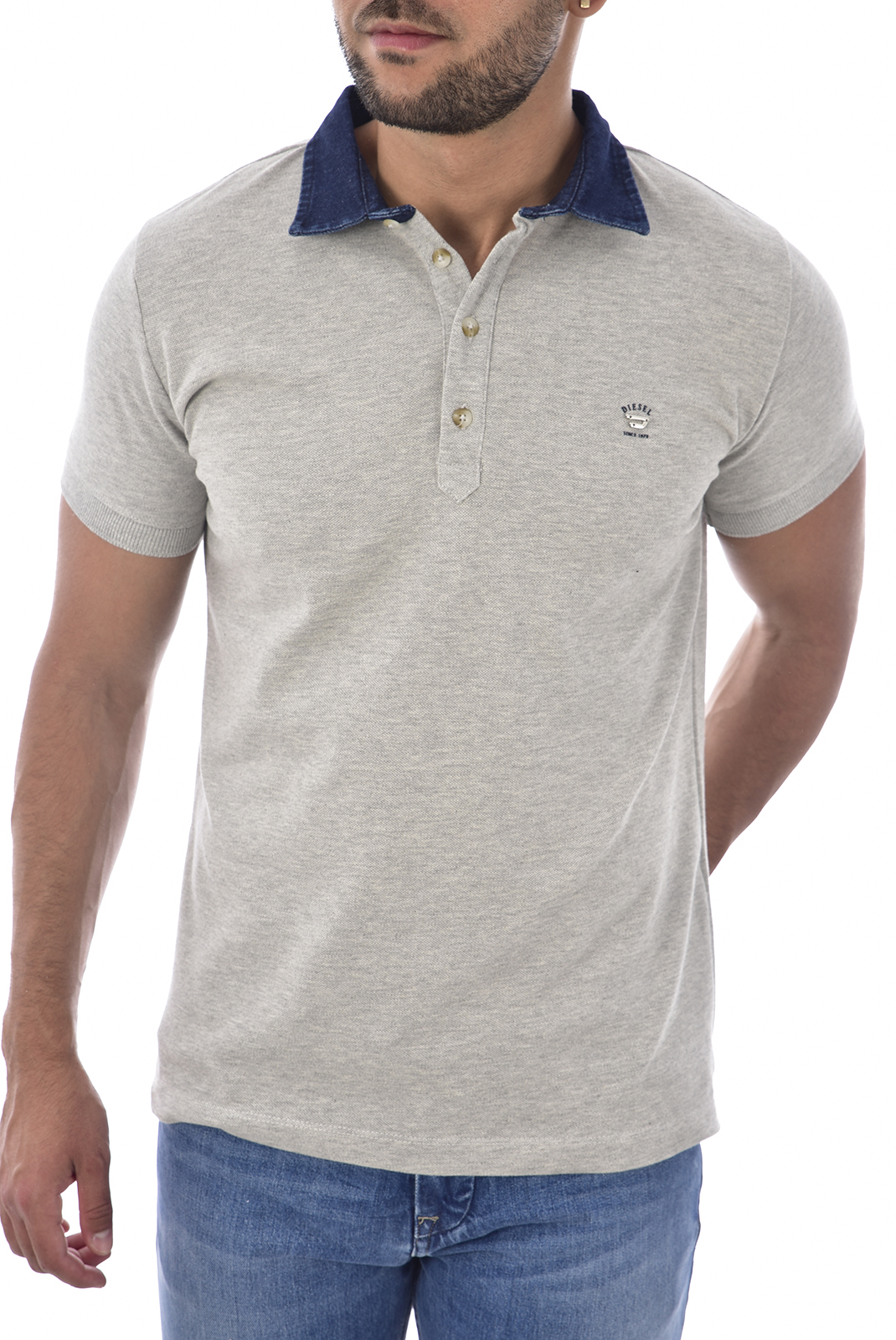 Polo gris coton pour homme Diesel - Basileus Oosfvg 