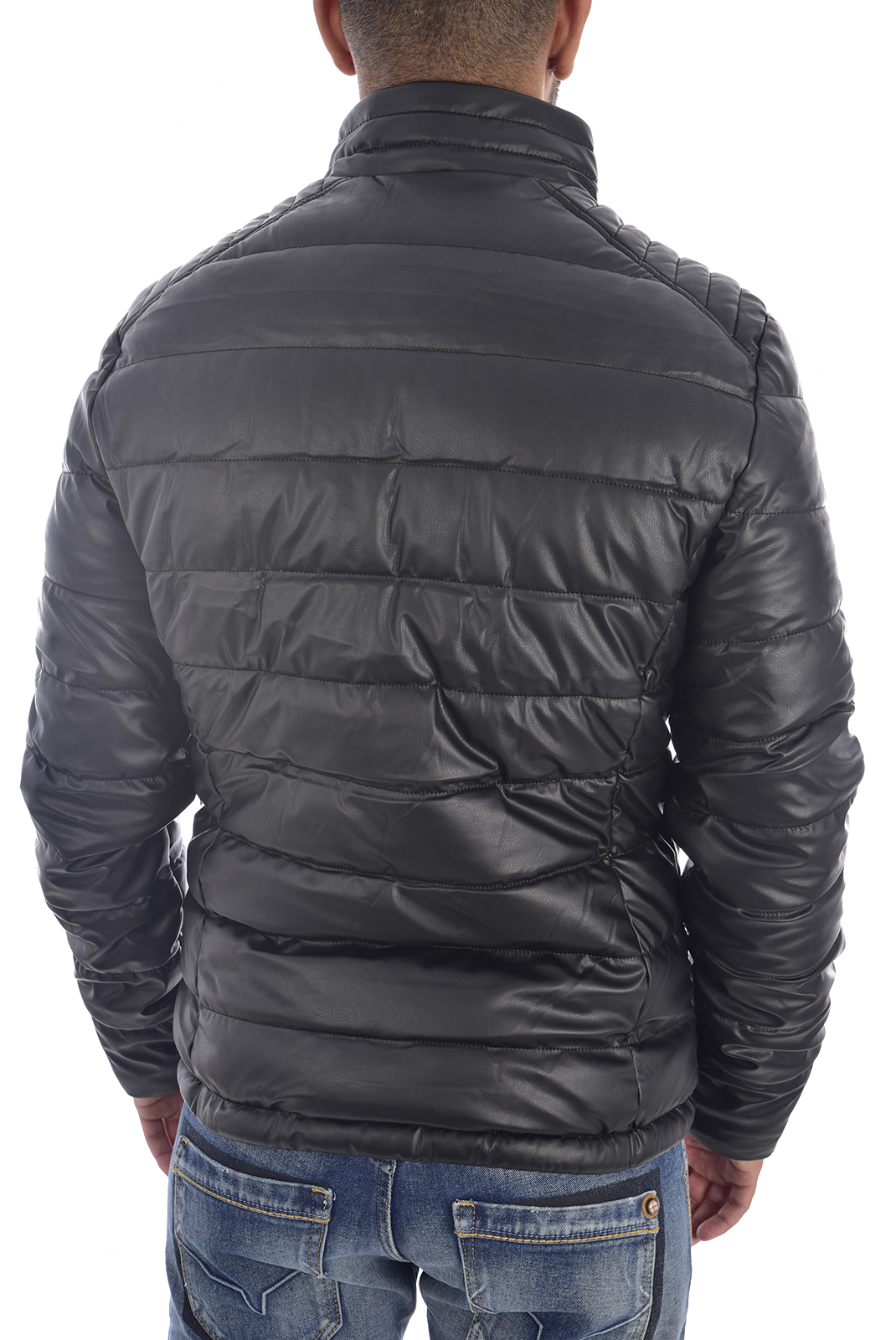 Guess Blouson Noir En Simili Cuir Wabc0