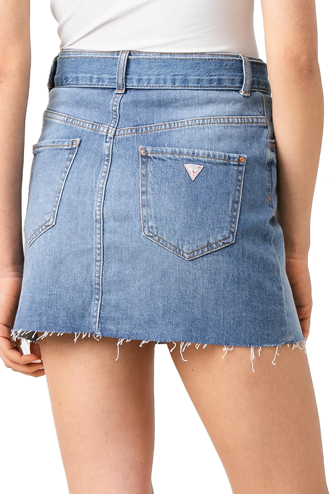 Guess Jupe stretch bleu Ceinture Taille Haute W92d37d3ld0