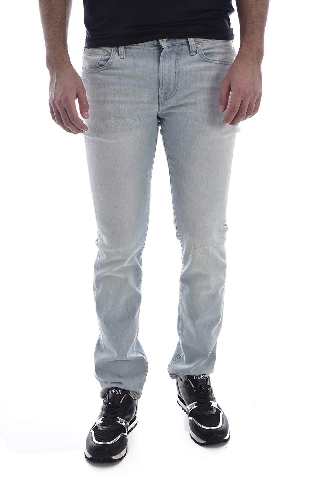 Jeans bleu skinny taille basse homme - Guess M92an2 - PRIX PROMO