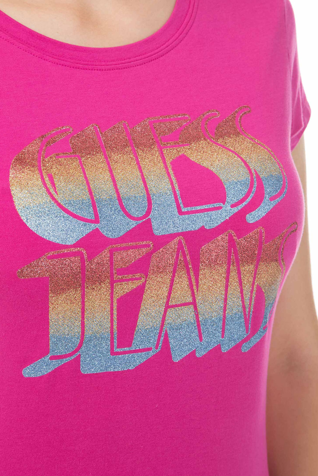 Guess Tee-shirt Rose Avec Imprimé Stretch W82i42r0oy3 