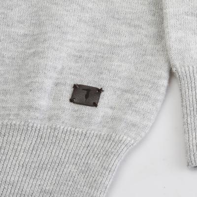 TRUSSARDI JEANS 32M02INT2 - PULL GRIS élégant à COL V homme